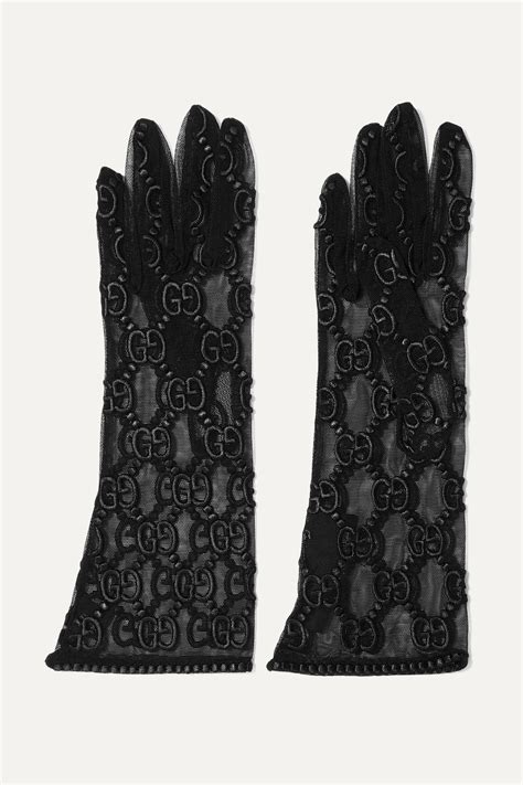 black lace gloves gucci|gucci embroidered tulle gloves.